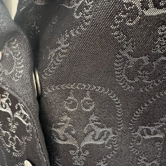 Thomas Wylde Black Metallic Printed Single Breasted Blazer Size 4 - Picture 3 of 10